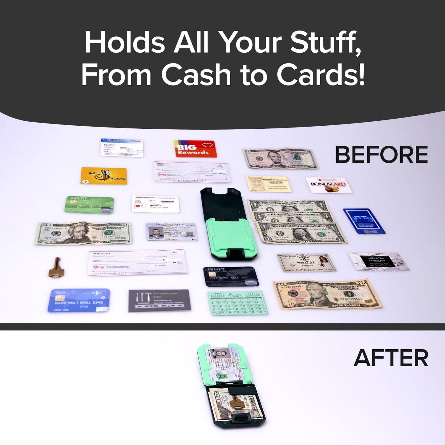 Slim Mint Wallet Ultra-Thin RFID-Blocking, AS-SEEN-ON-TV, ID Theft Protection