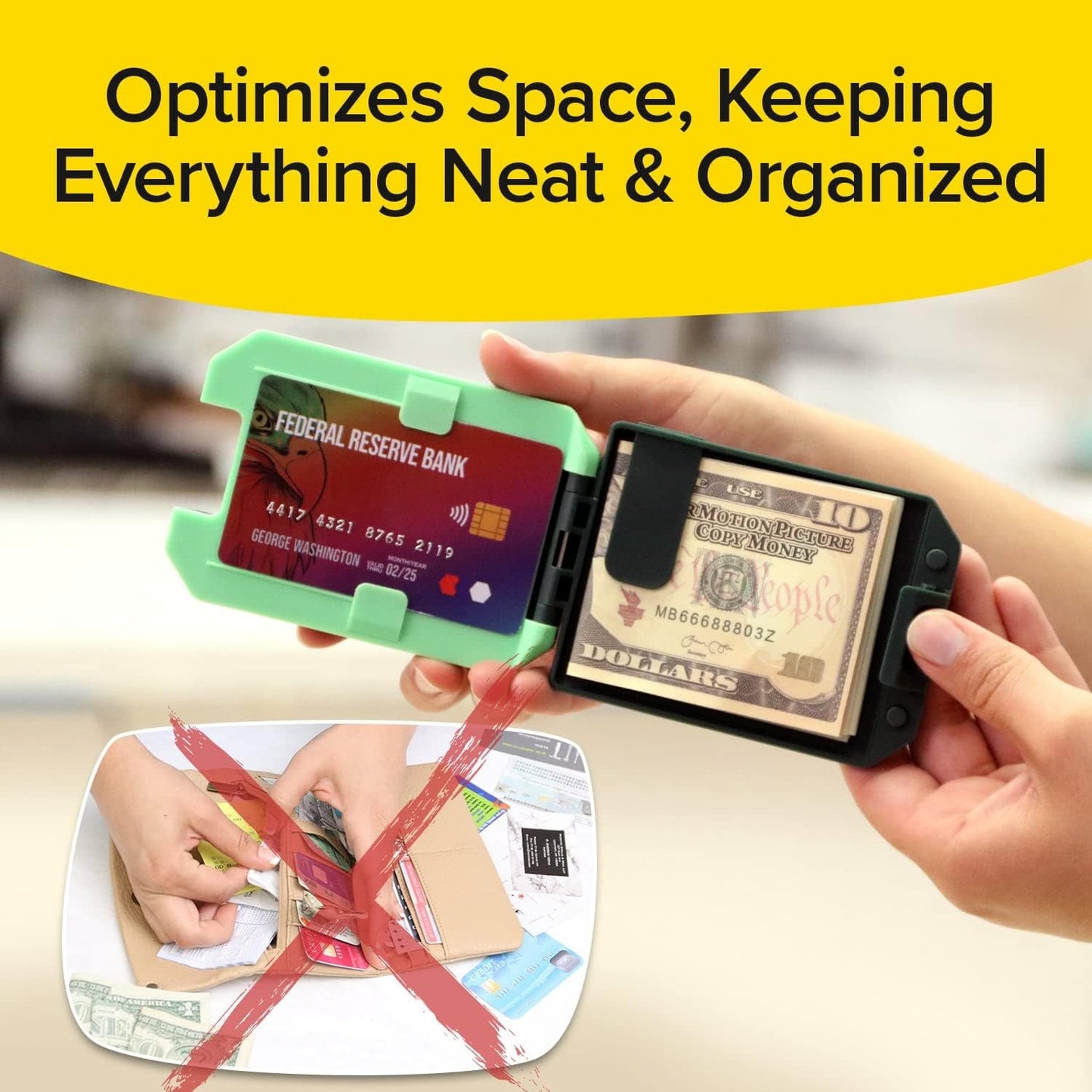 Slim Mint Wallet Ultra-Thin RFID-Blocking, AS-SEEN-ON-TV, ID Theft Protection