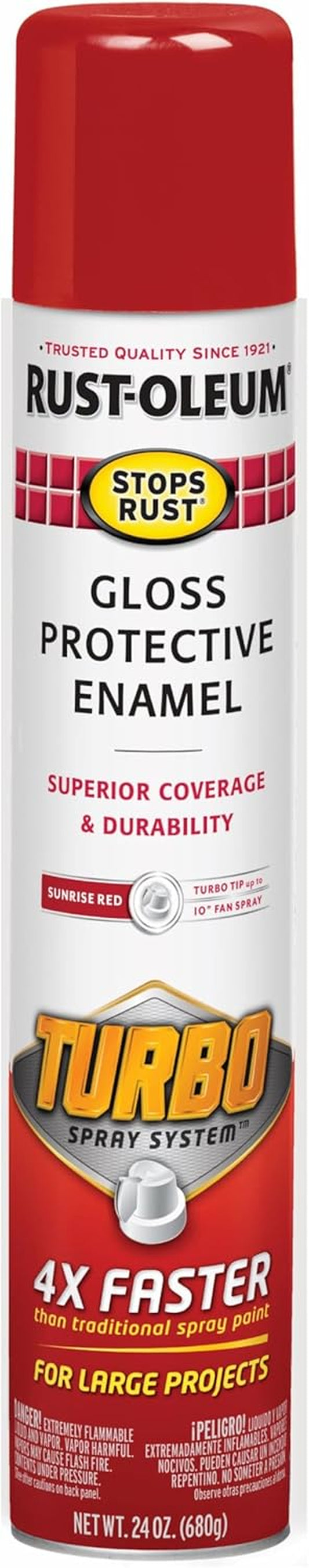 393375 Stops Rust Turbo Spray Paint, 24 Oz, Gloss Sunrise Red