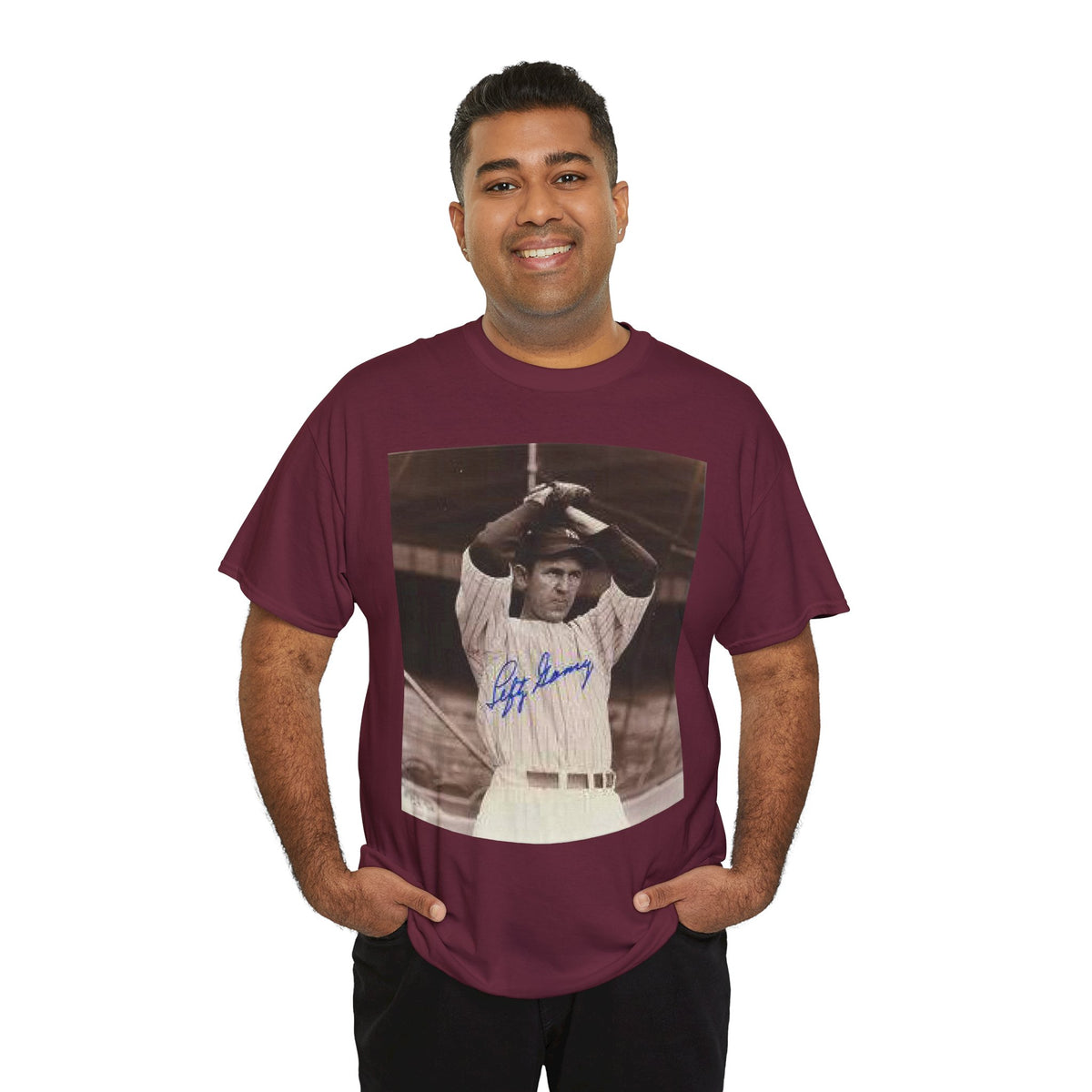 Vintage Babe Ruth Signed Photo T-Shirt — Retro Baseball Autograph Graphic Tee
