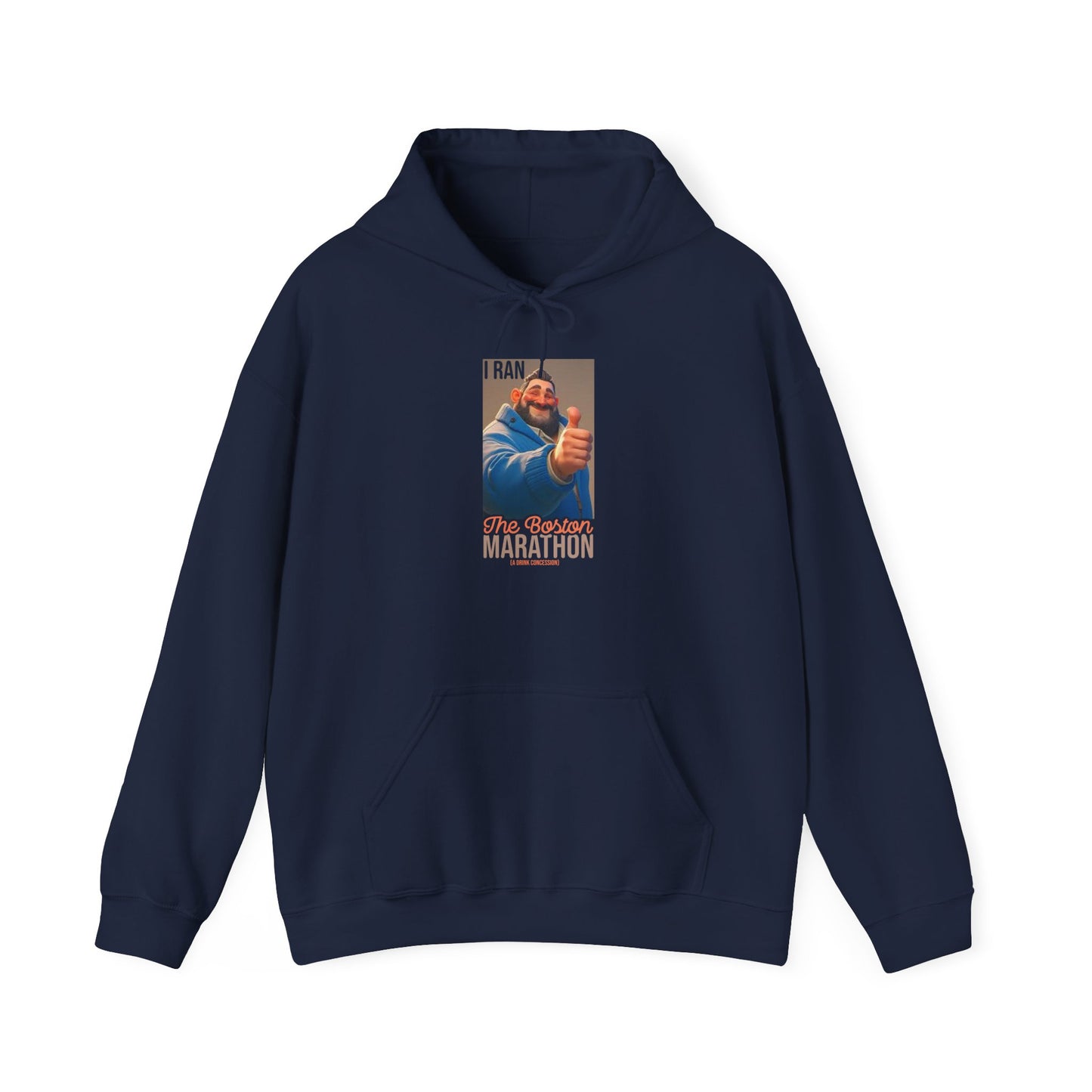 I Ran The Boston Marathon Drink Concession Hoodie — Funny Marathon Humor Pullover