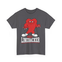 Linebacker Mascot Football T-Shirt — Red Fierce Heart Graphic