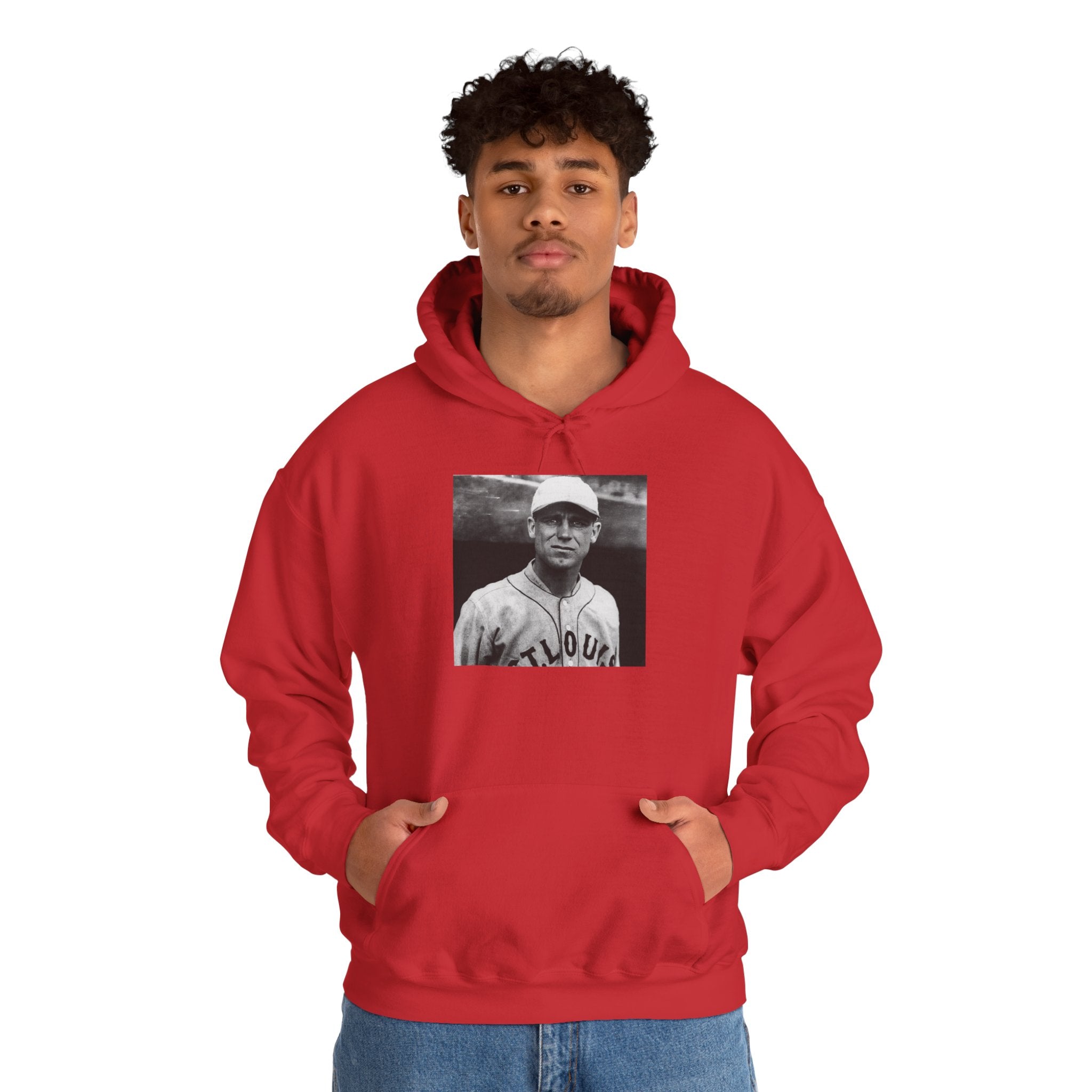 Vintage Baseball Player Hoodie — Classic Sports Graphic Pullover