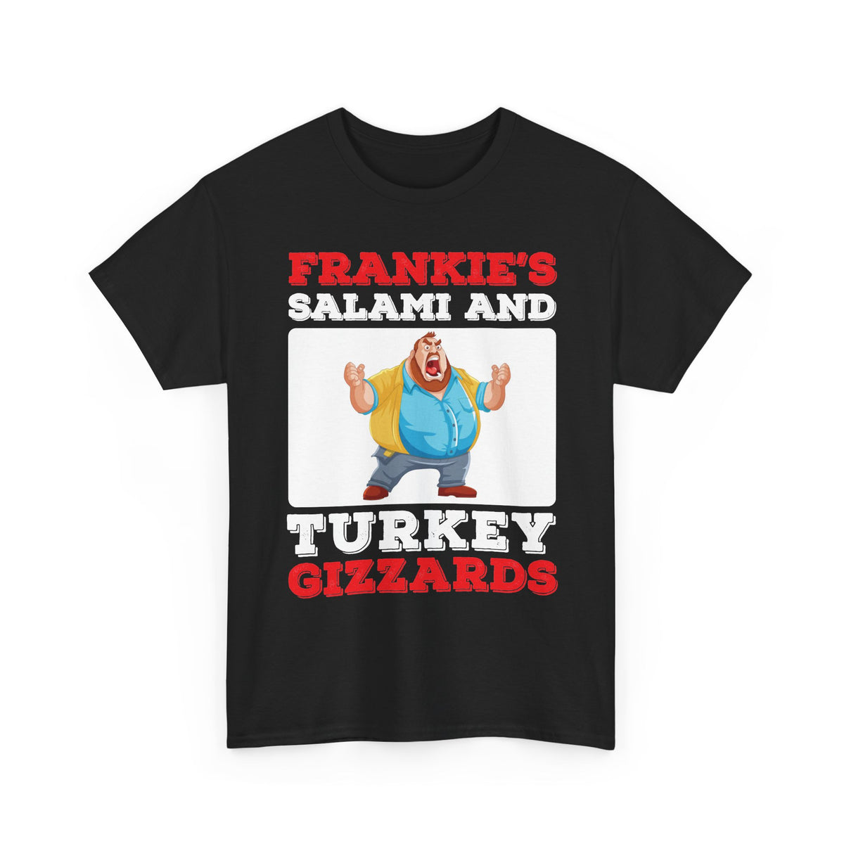 Frankie's Salami and Turkey Gizzards T-Shirt — Funny Retro Food Graphic Tee