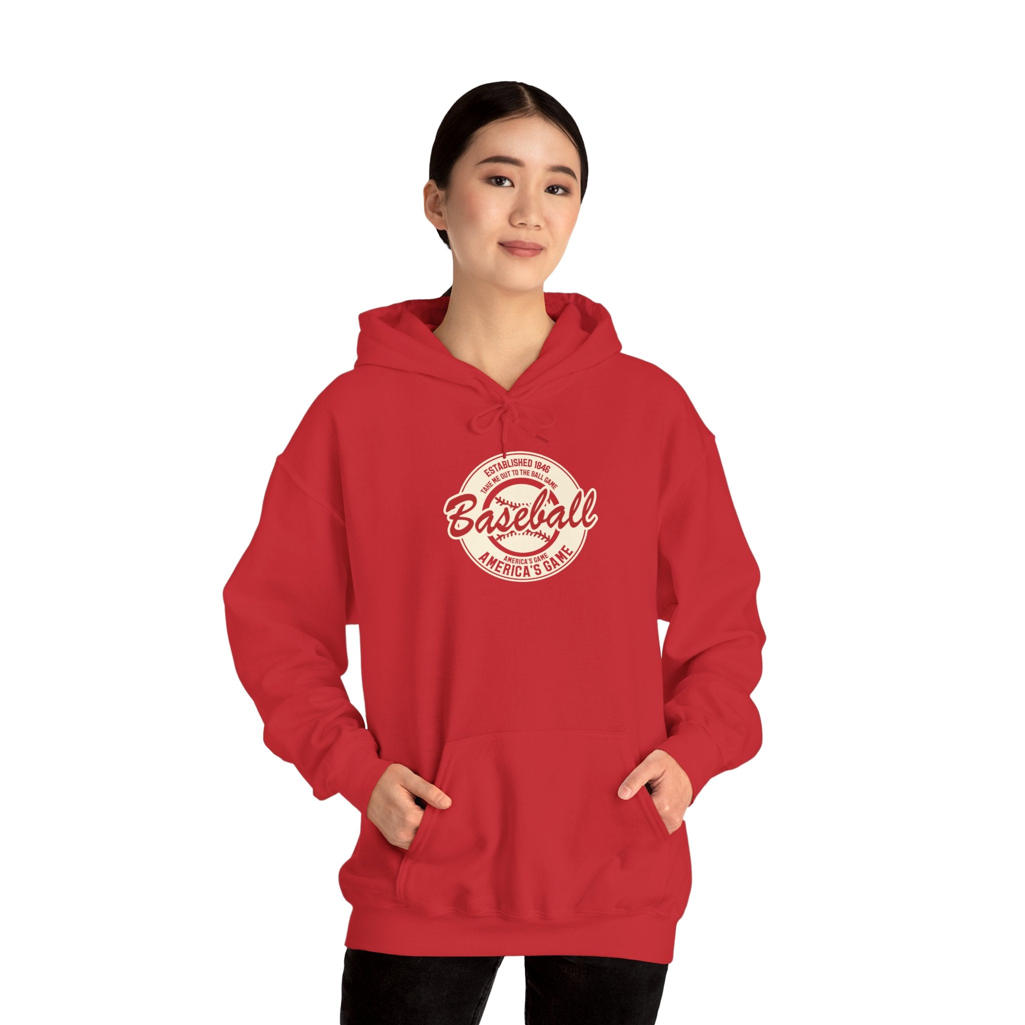Vintage 'America's Game' Baseball Hoodie — Classic Retro Baseball Pullover Hoodie