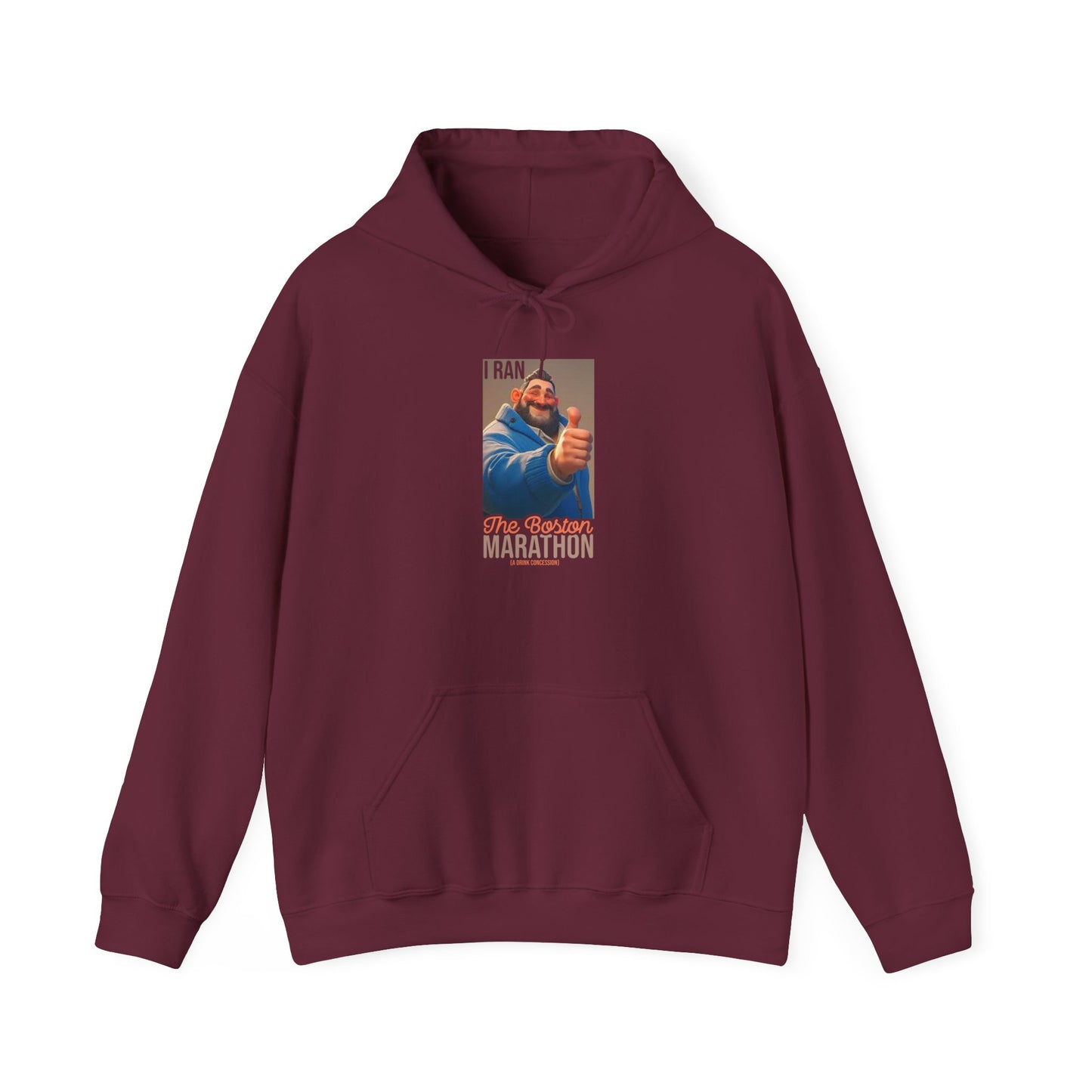 I Ran The Boston Marathon Drink Concession Hoodie — Funny Marathon Humor Pullover