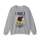 I Had 3 RBIs In the World Series Funny Baseball Fan Retro Cartoon Graphic Sweatshirt