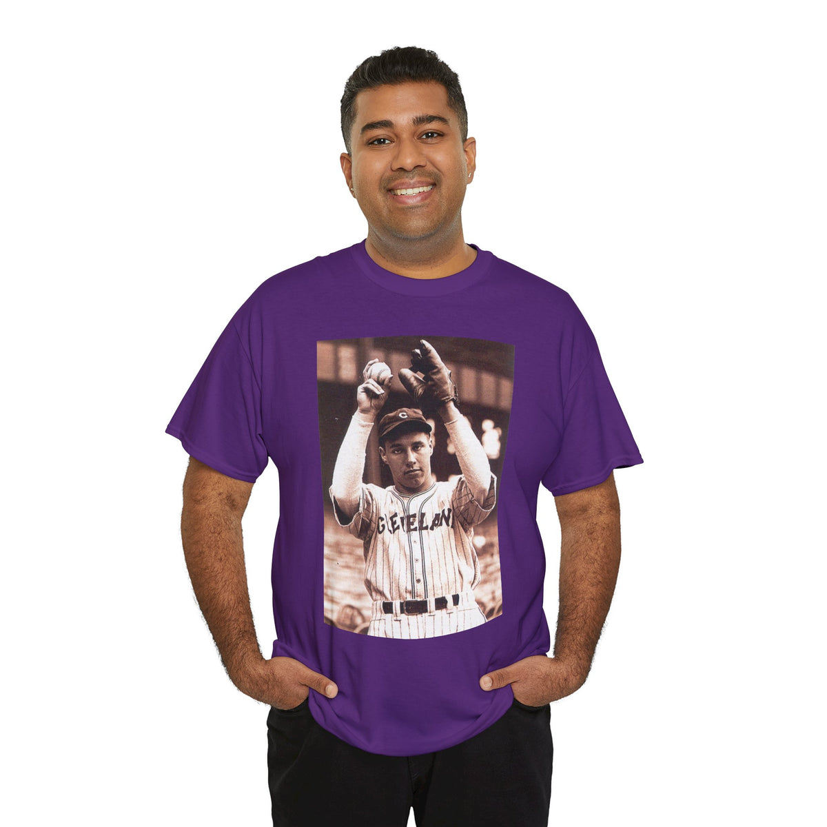 Vintage Cleveland Baseball Photo T-Shirt – Retro Player Graphic Tee