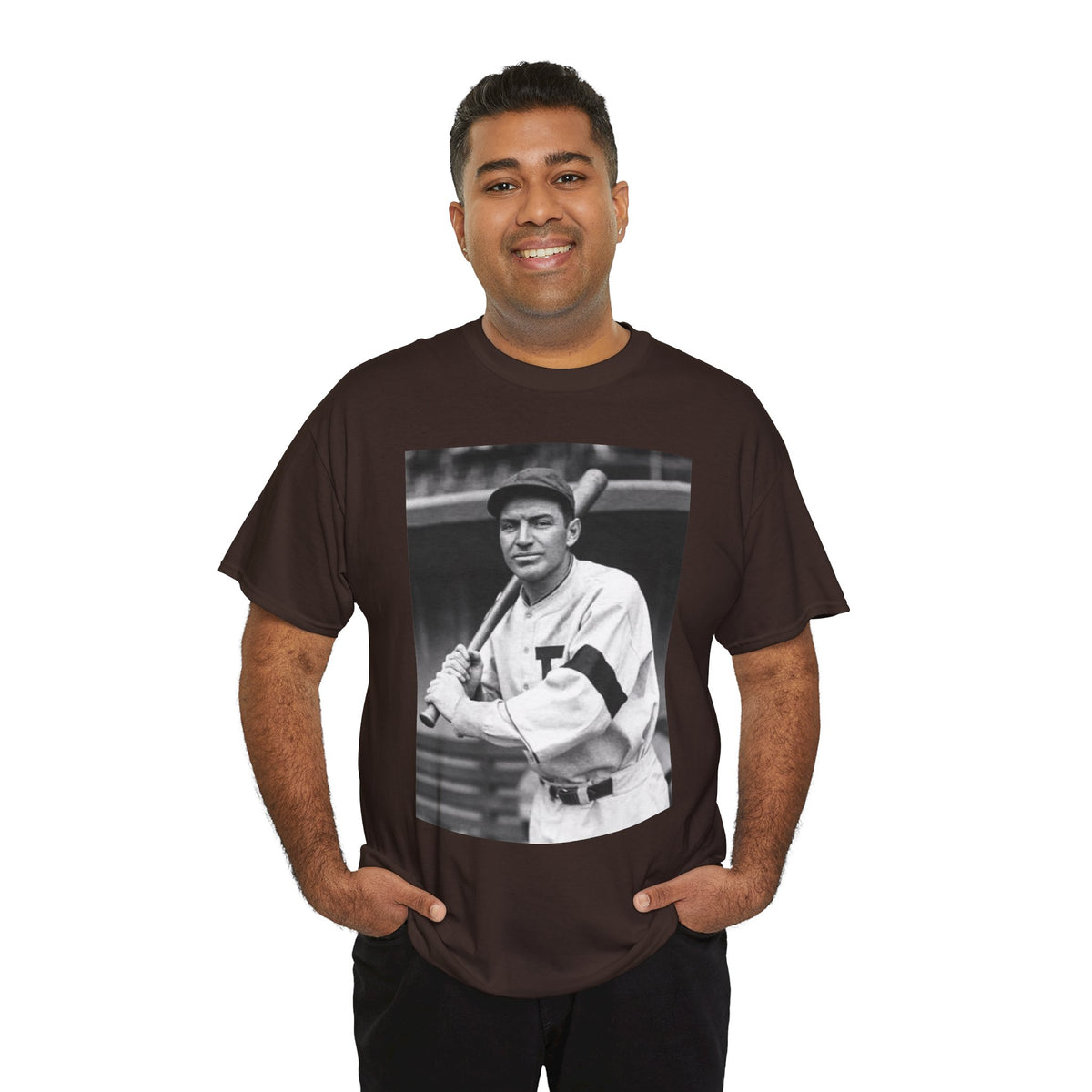 Retro Baseball Player T-Shirt - Old School Black & White Classic Legend Tee