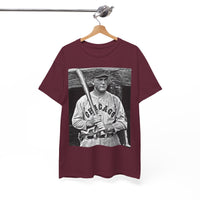 Vintage Chicago Baseball Photo T-Shirt — Retro Black & White Player Legend Tee