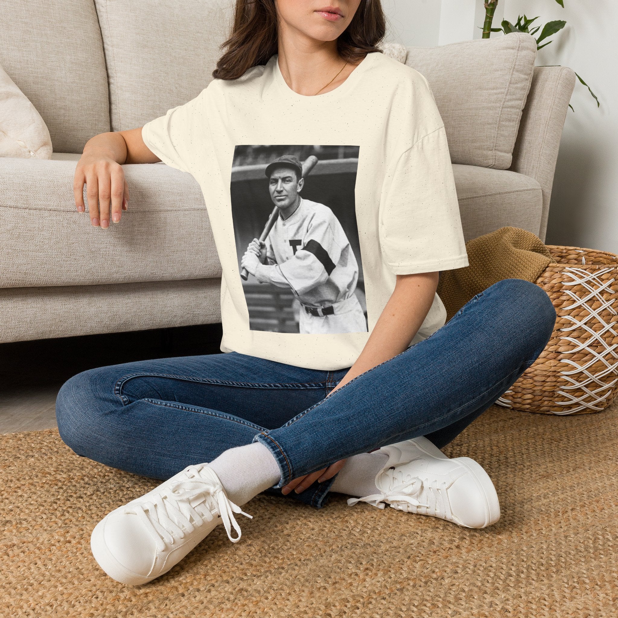 Vintage Baseball Player Photo T-Shirt