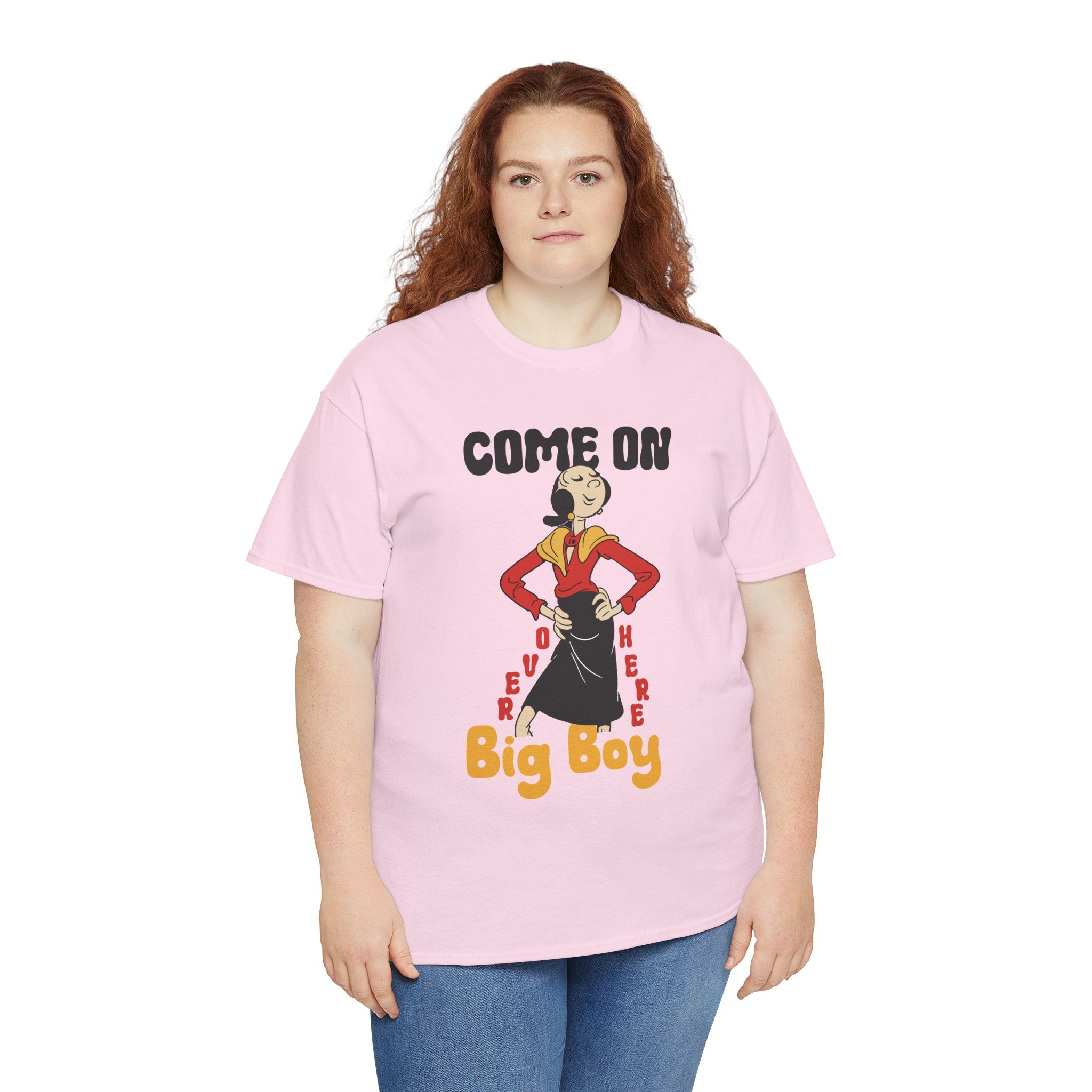 Come On Over Here Big Boy Tee — Retro Pin-Up Graphic T-Shirt