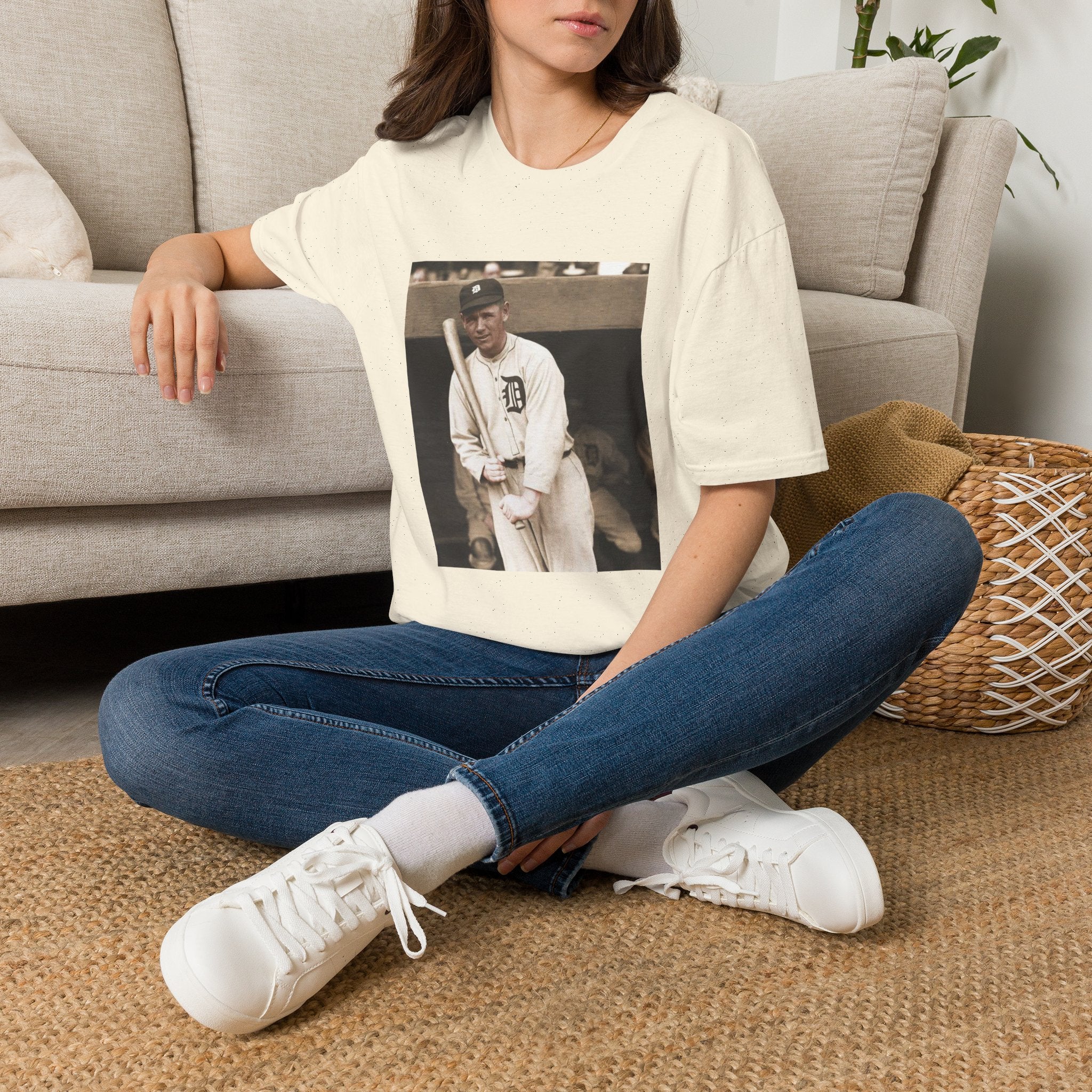 Vintage Baseball Photo T-Shirt — Classic Detroit Tigers Player Portrait