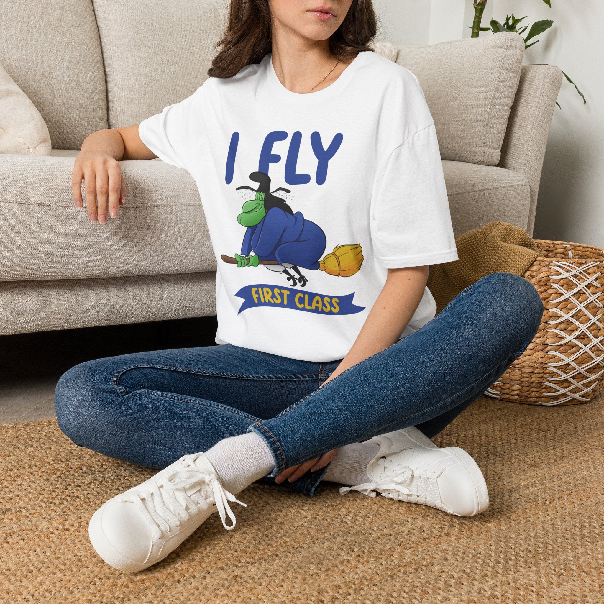 I Fly First Class T‑Shirt — Funny Travel Graphic Tee