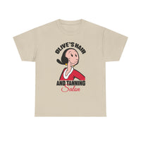Olive's Hair and Tanning Salon Shirt - Funny Retro Parody Graphic Tee
