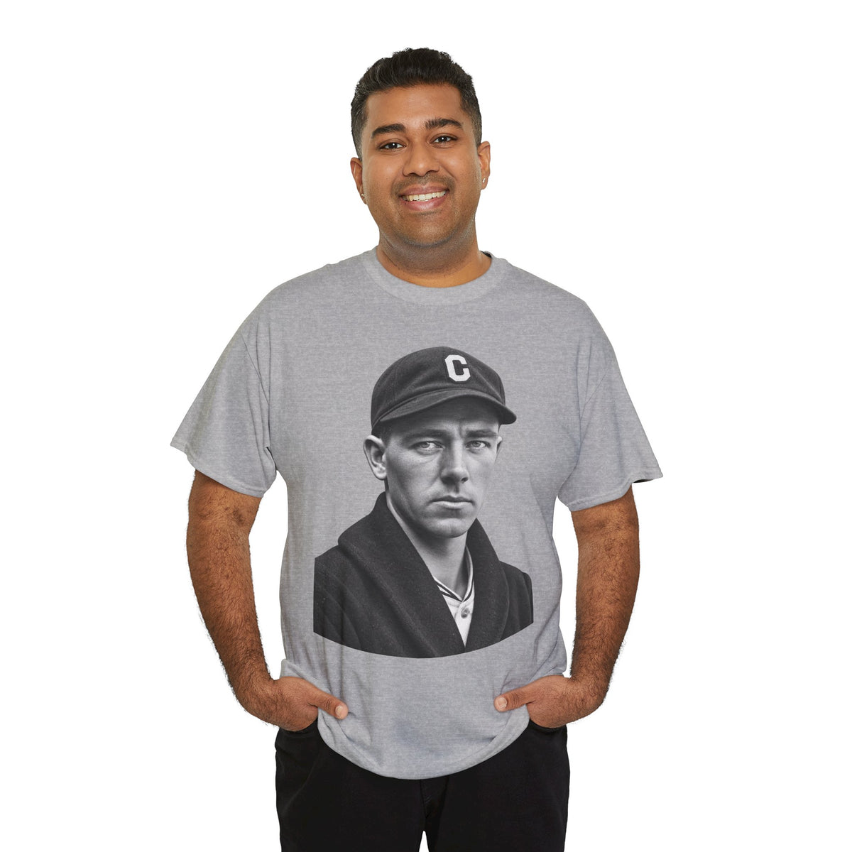Vintage Baseball Player Portrait Tee