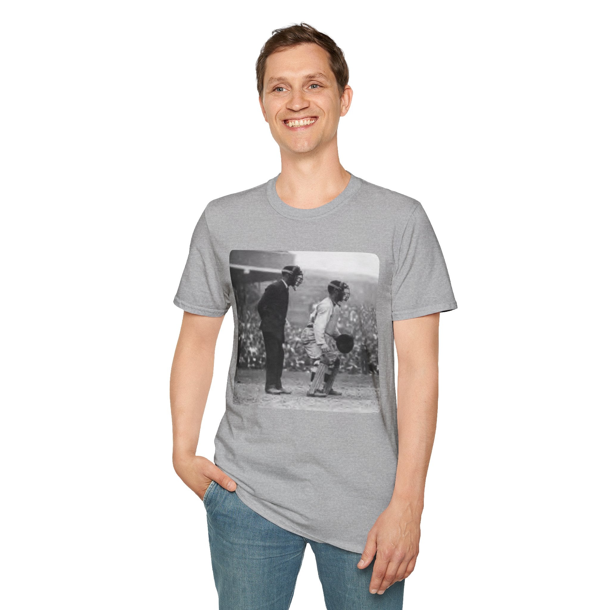 Vintage Baseball Umpire and Batter Photo T-Shirt