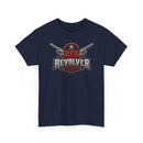 Red Revolver Graphic Tee — Retro Western Guns Logo T-Shirt