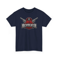 Red Revolver Graphic Tee — Retro Western Guns Logo T-Shirt