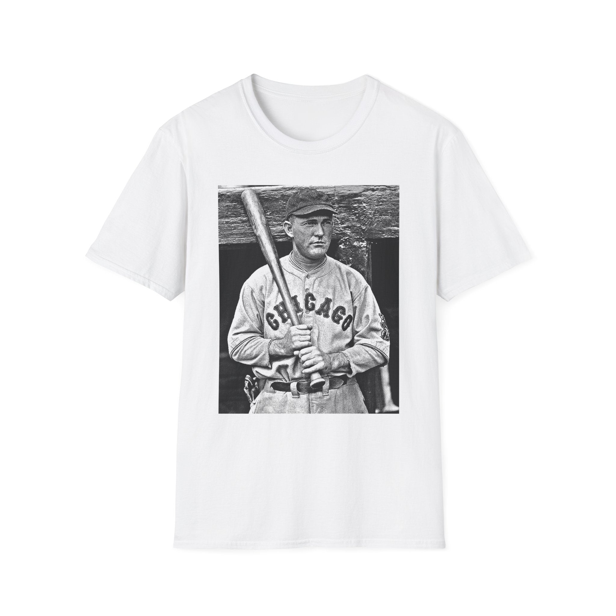 Vintage Baseball Player T-Shirt — Retro Chicago Baseball Graphic Tee