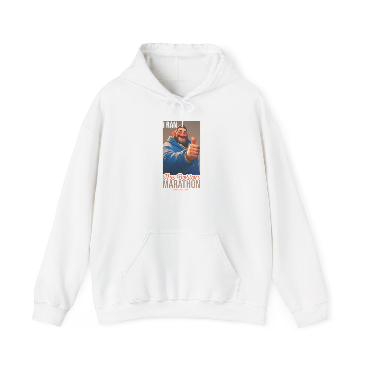 I Ran The Boston Marathon Drink Concession Hoodie — Funny Marathon Humor Pullover