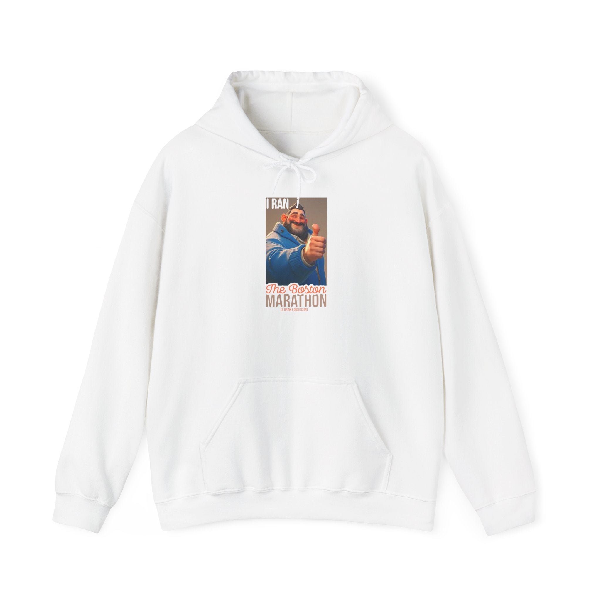 I Ran The Boston Marathon Drink Concession Hoodie — Funny Marathon Humor Pullover