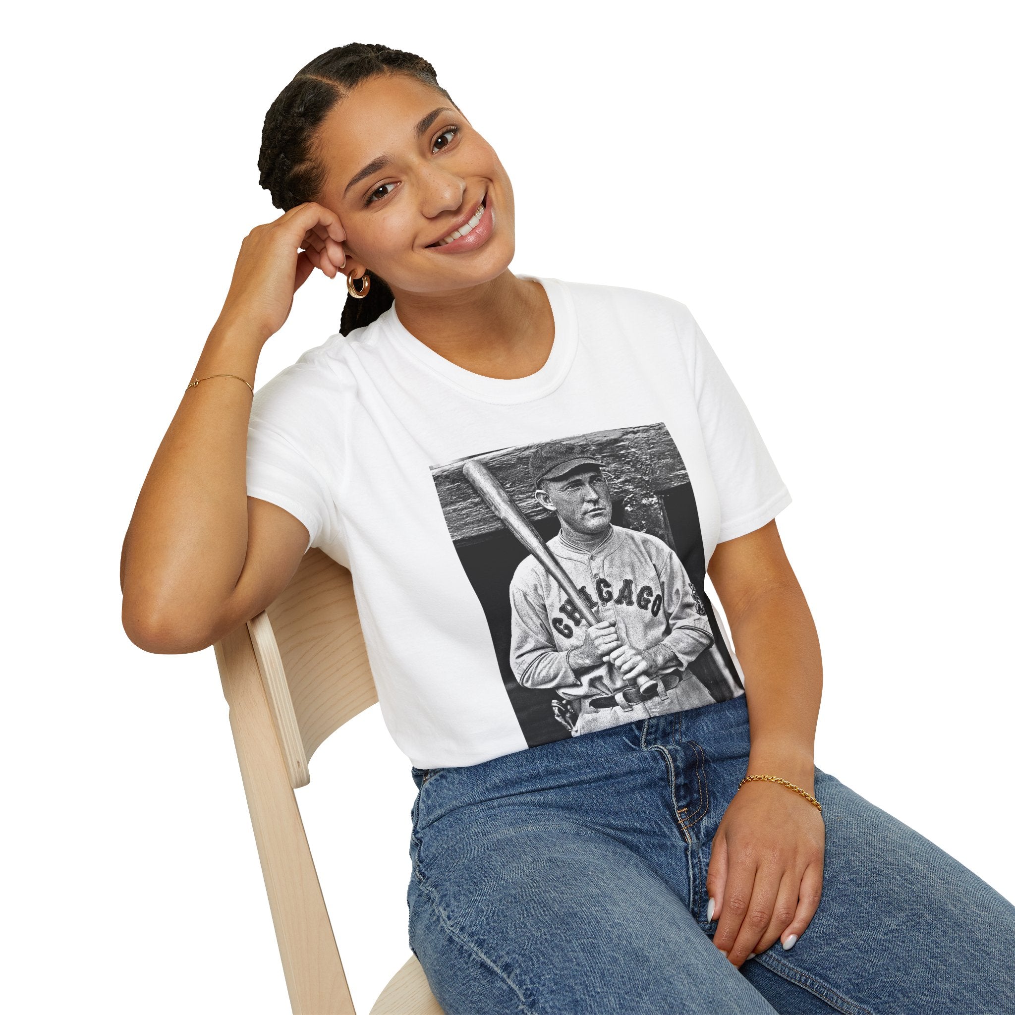 Vintage Cricket Player Photo T-Shirt — Retro Sports Tee