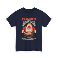 Frankie's Kraut Wurst Funny Graphic Tee — "Just Add Mustard" Novelty T-Shirt