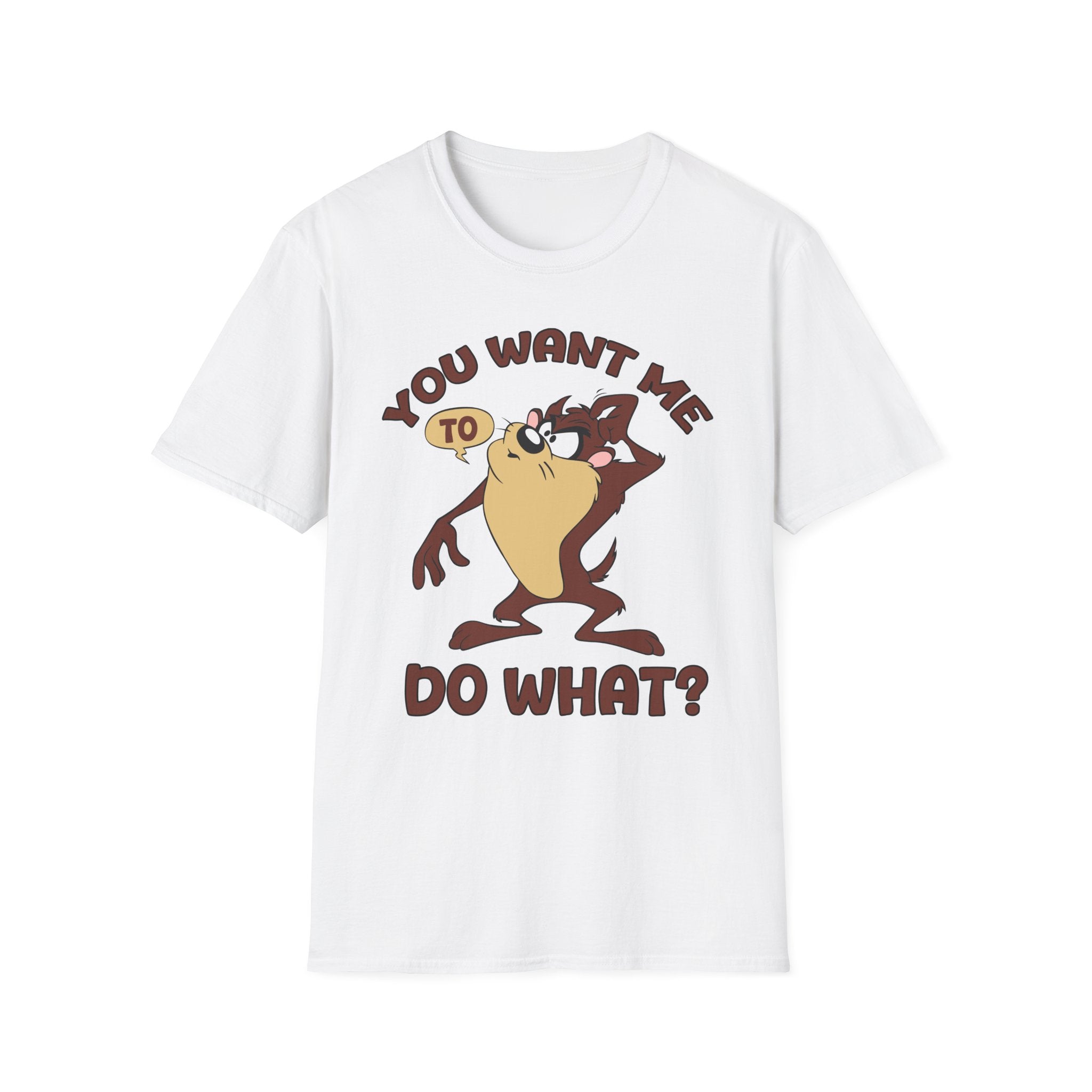 T-Shirt — Vintage Taz 'You Want Me To Do What?' Cartoon Graphic Tee