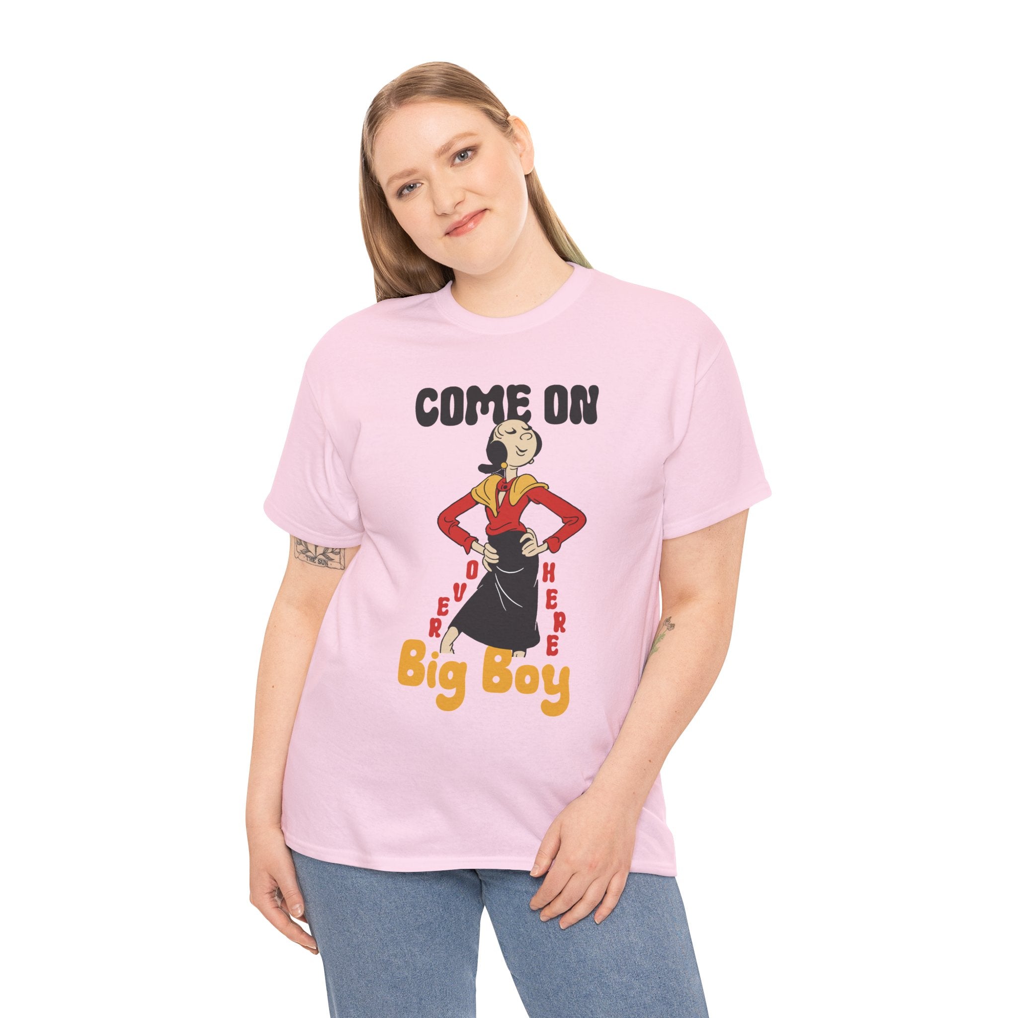 Come On Over Here Big Boy Tee — Retro Pin-Up Graphic T-Shirt