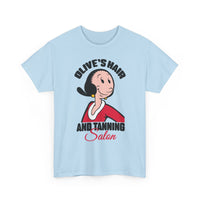 Olive’s Hair & Tanning Salon T-Shirt — Vintage Olive Oyl Cartoon Tee