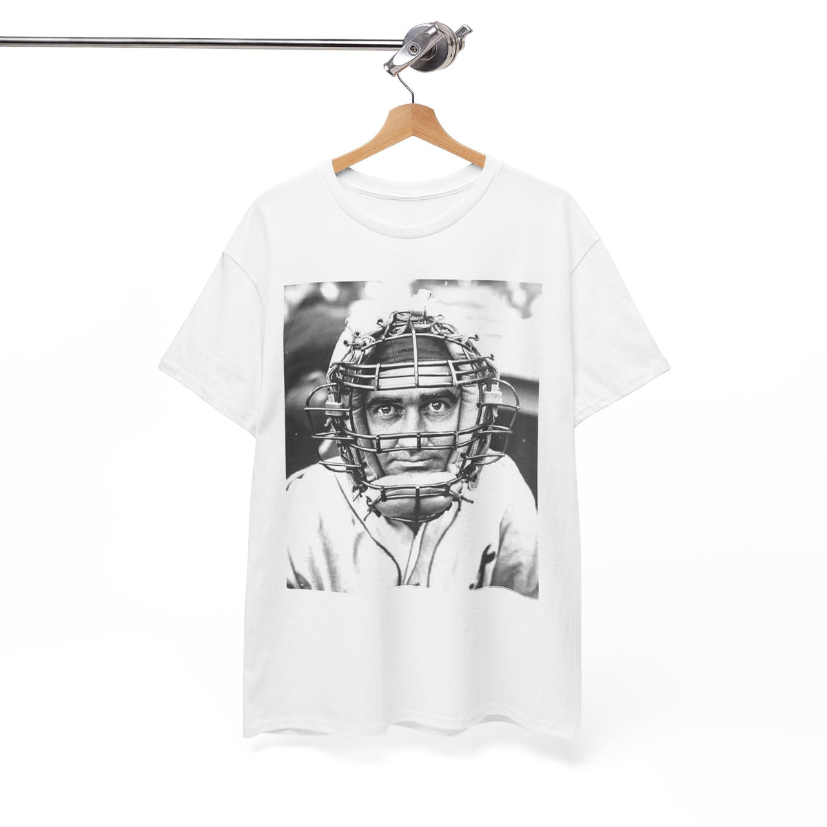 Vintage Baseball Catcher Portrait T-Shirt – Sports Tee