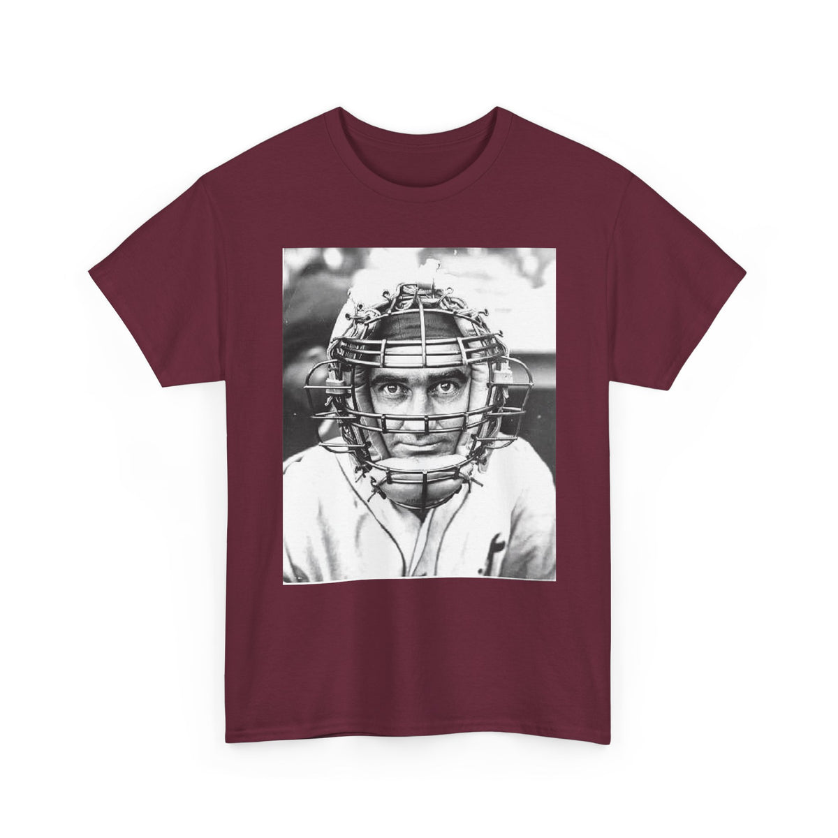 Vintage Baseball Catcher Portrait T-Shirt – Sports Tee