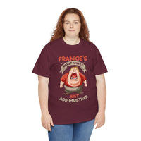 Frankie's Kraut Wurst Funny Graphic Tee — "Just Add Mustard" Novelty T-Shirt