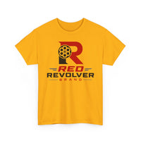 Red Revolver Logo Tee — Retro Gun Cylinder Graphic T-Shirt
