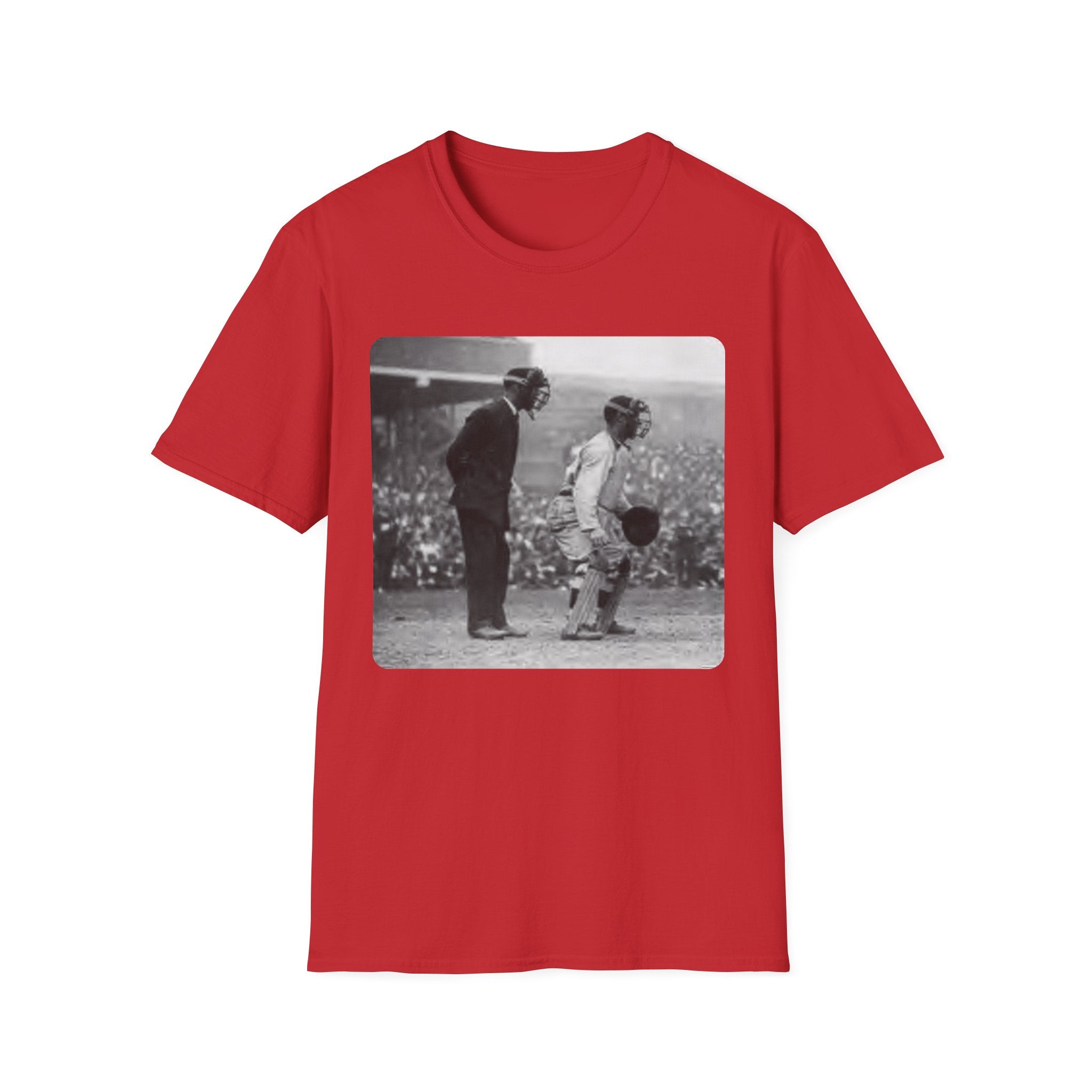 Vintage Baseball Umpire and Batter Photo T-Shirt