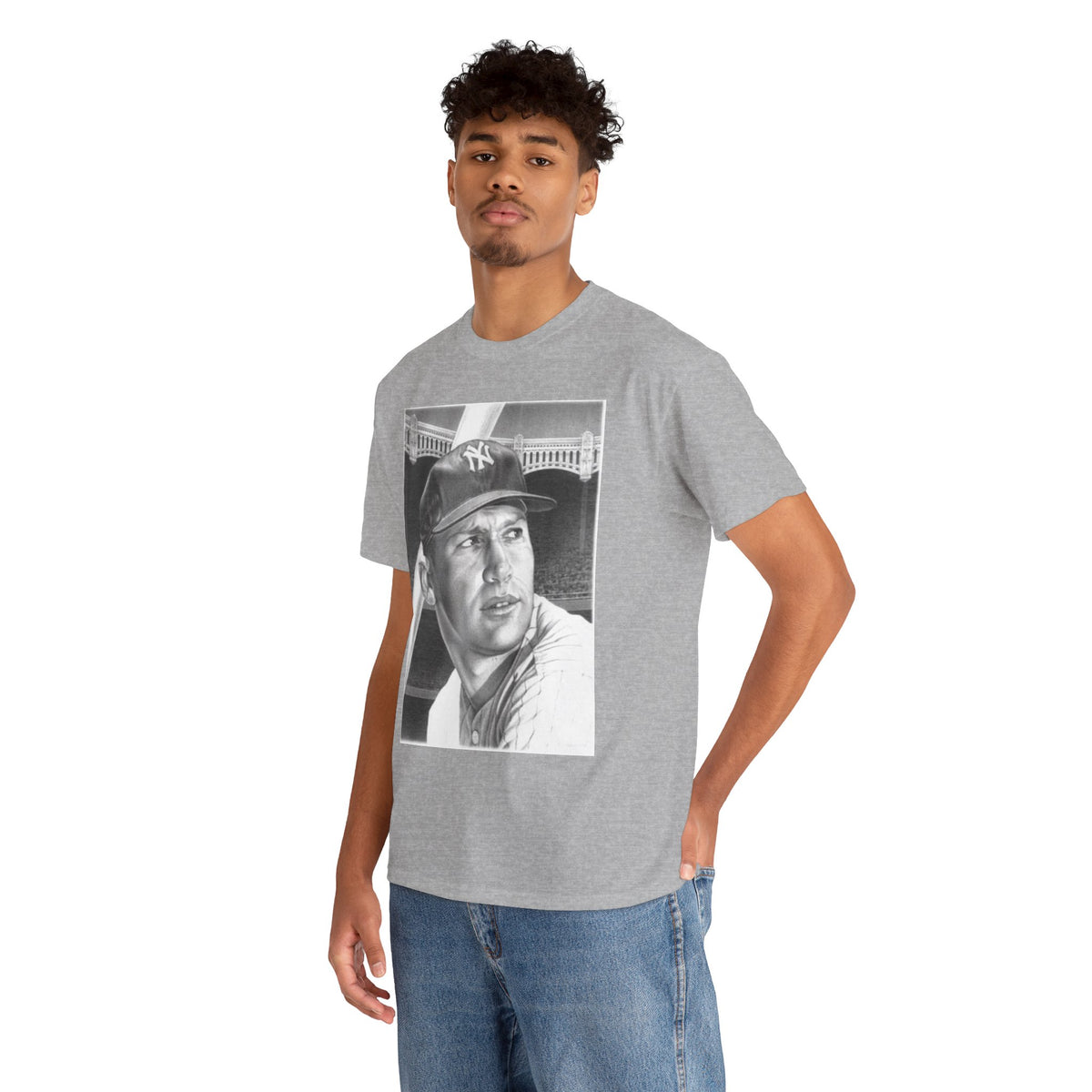 Vintage Baseball Portrait T-Shirt – Classic Retro Player Tee