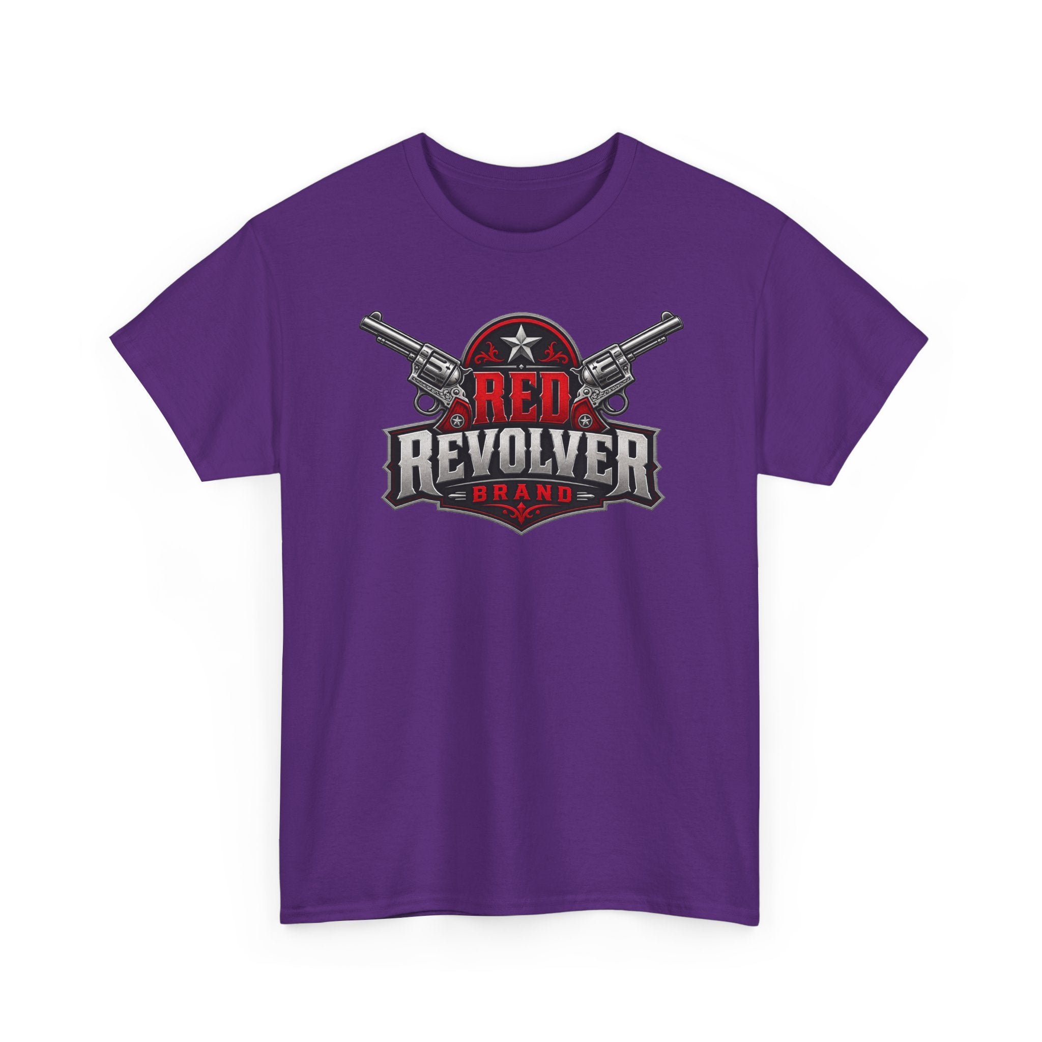 Red Revolver Graphic Tee — Retro Western Guns Logo T-Shirt