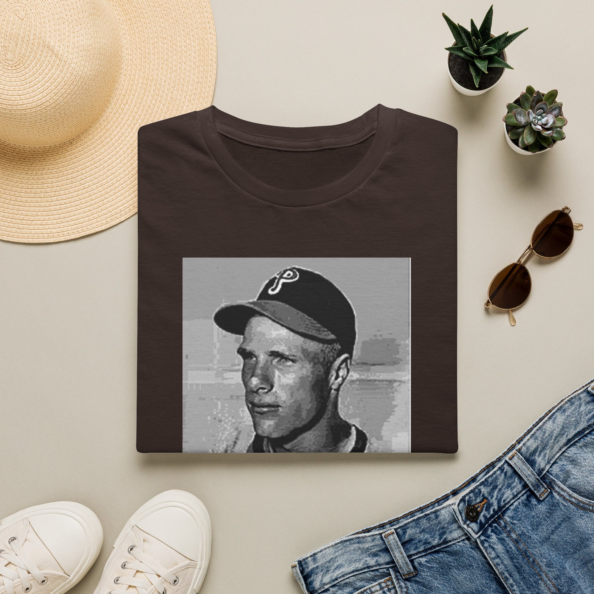 Vintage Philadelphia Phillies Baseball T‑Shirt — Retro Player Portrait