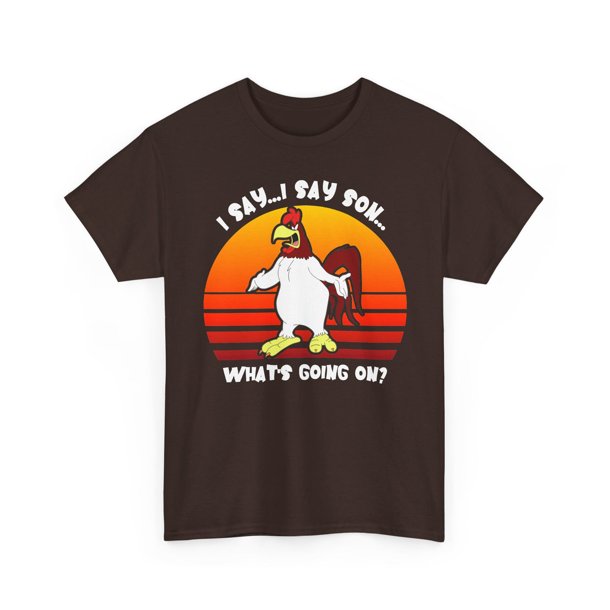 Chicken Disco Tee — “I Say, I Say Soul, What’s Going On?” Retro Sunset Graphic T-Shirt
