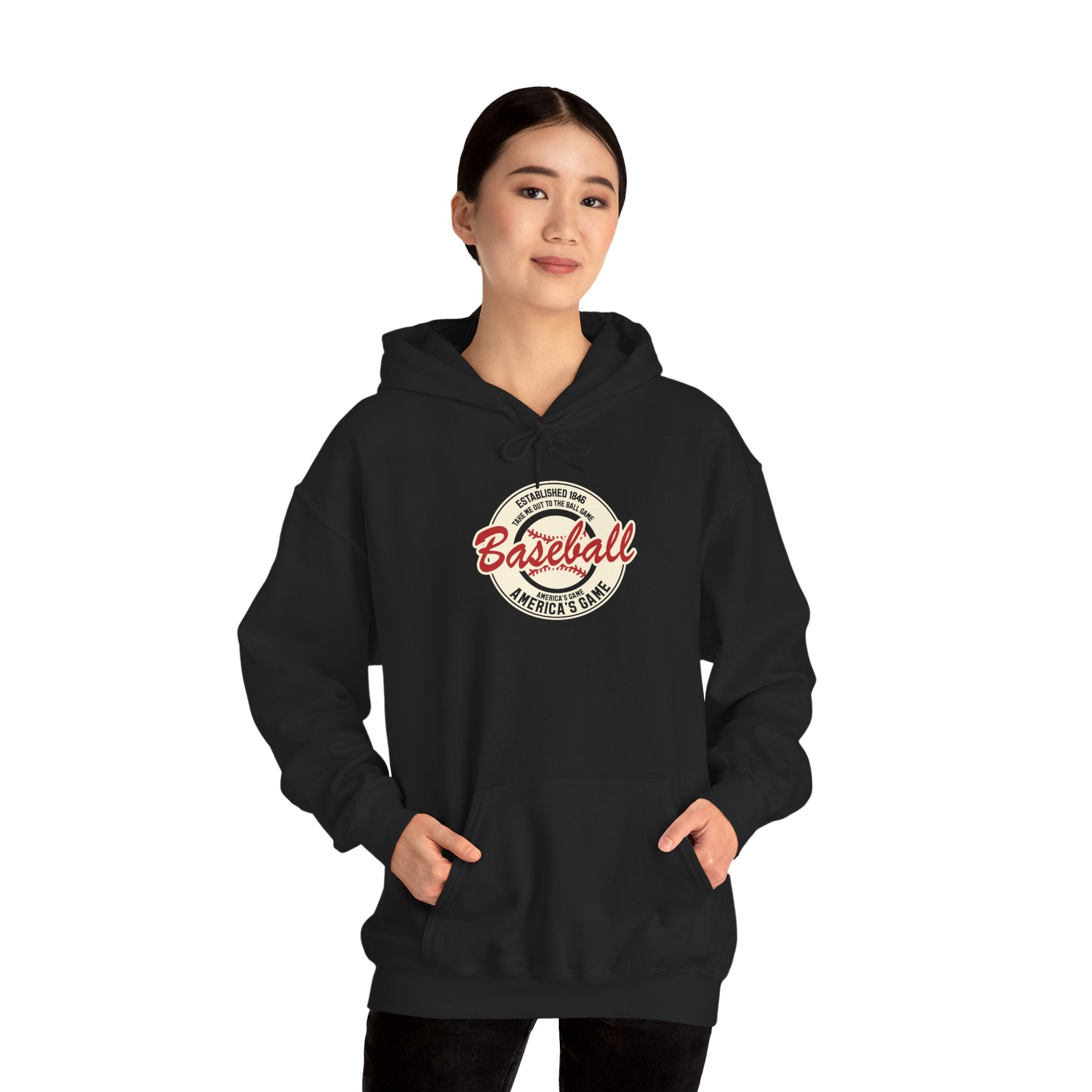 Vintage 'America's Game' Baseball Hoodie — Classic Retro Baseball Pullover Hoodie
