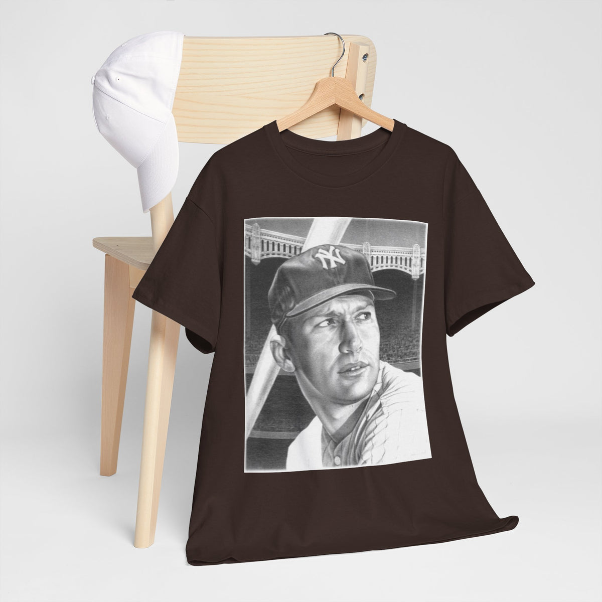 Vintage Baseball Portrait T-Shirt – Classic Retro Player Tee