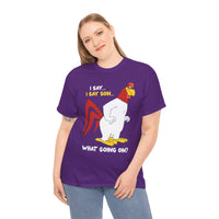 Chicken Cartoon T‑Shirt — "I Say... I Say Soul... What Going On?" Funny Retro Rooster Tee