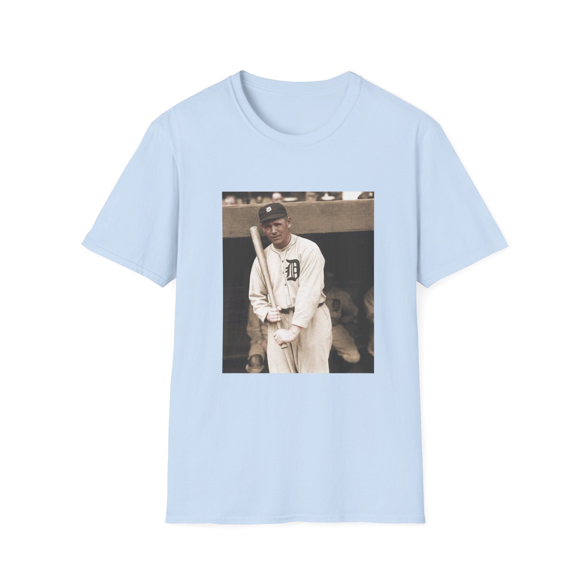 Vintage Baseball Photo T-Shirt — Classic Detroit Tigers Player Portrait
