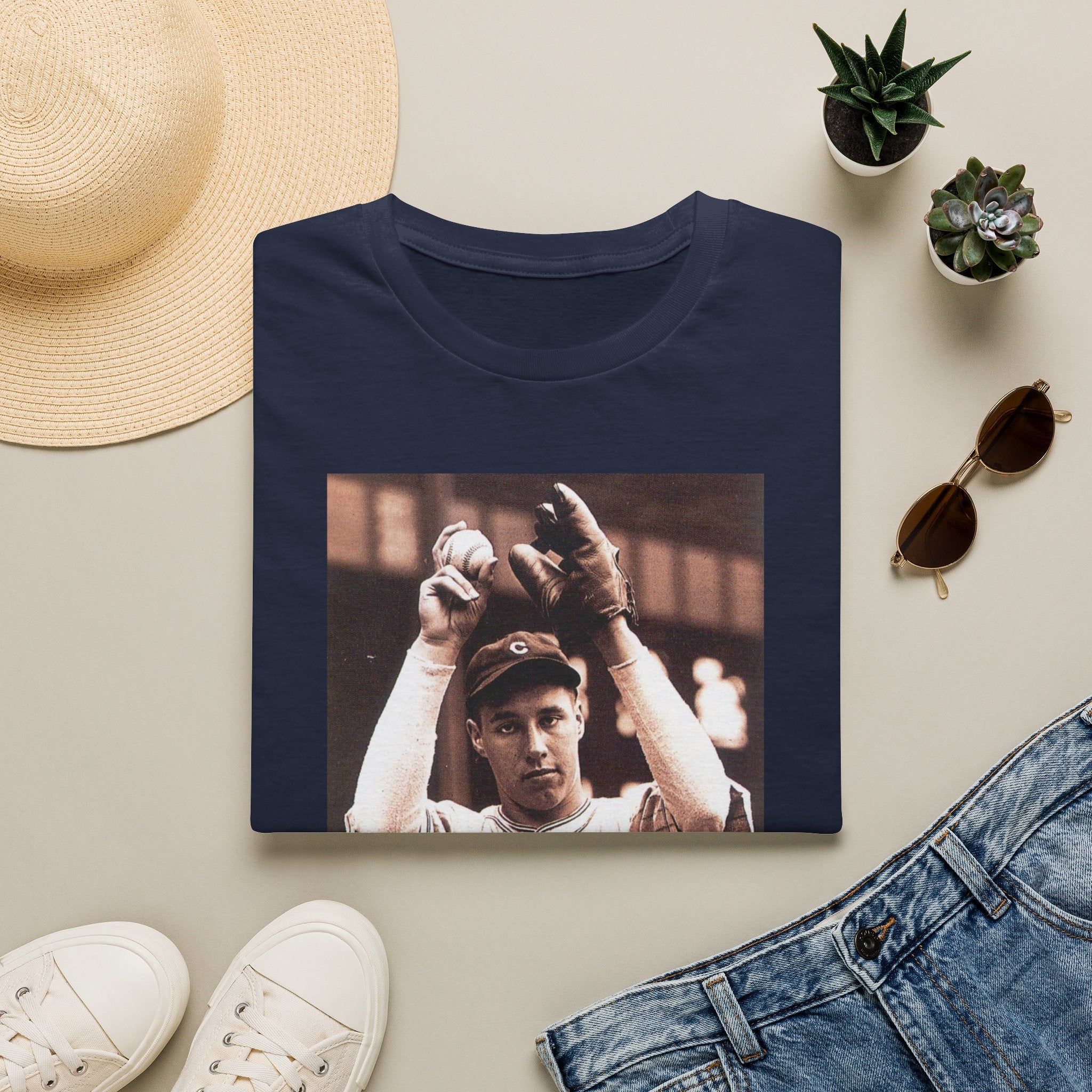 Vintage Baseball Player Photo T-Shirt — Retro Sports Tee