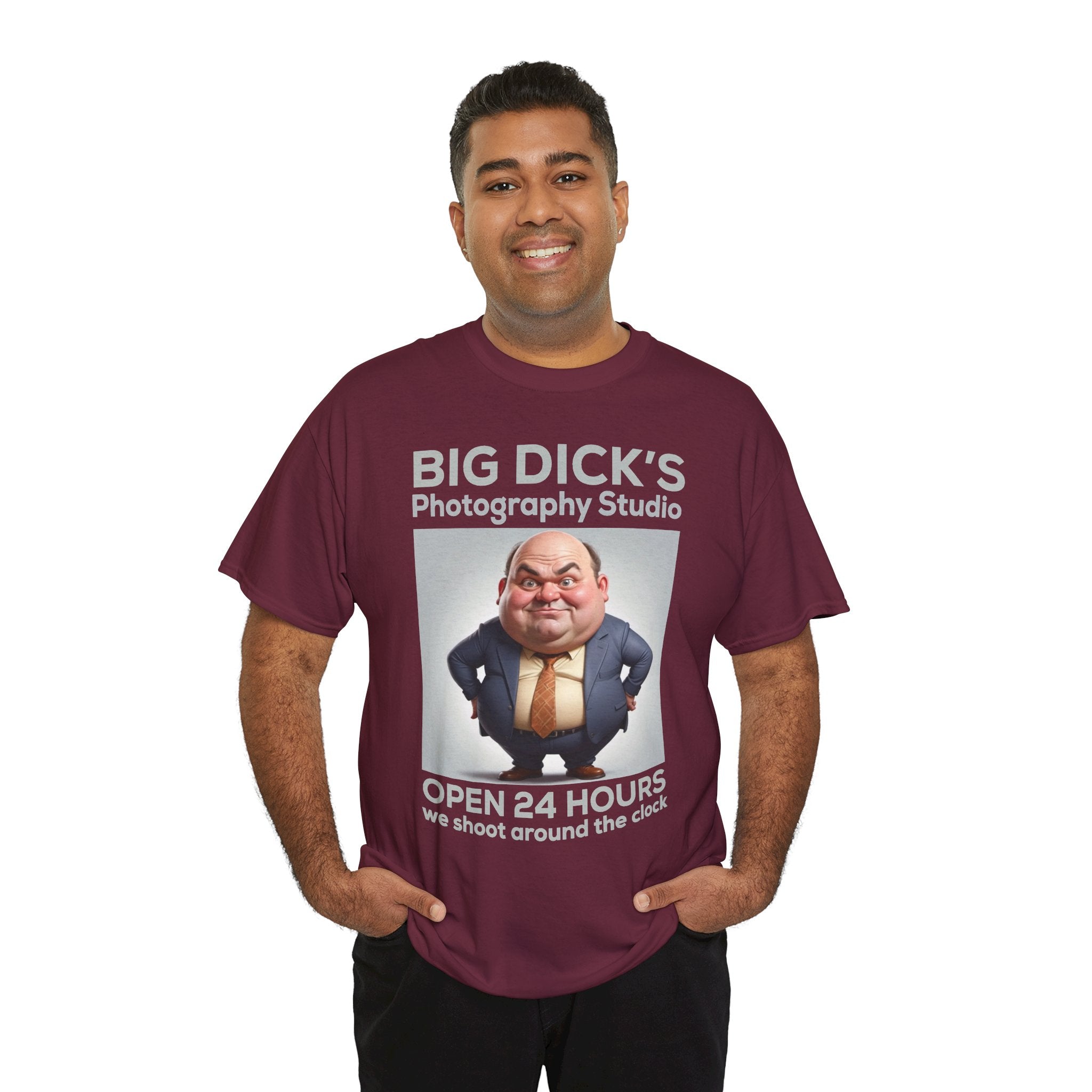 Big Dick's Photography Studio T-Shirt — Funny Novelty Graphic Tee (Open 24 Hours)