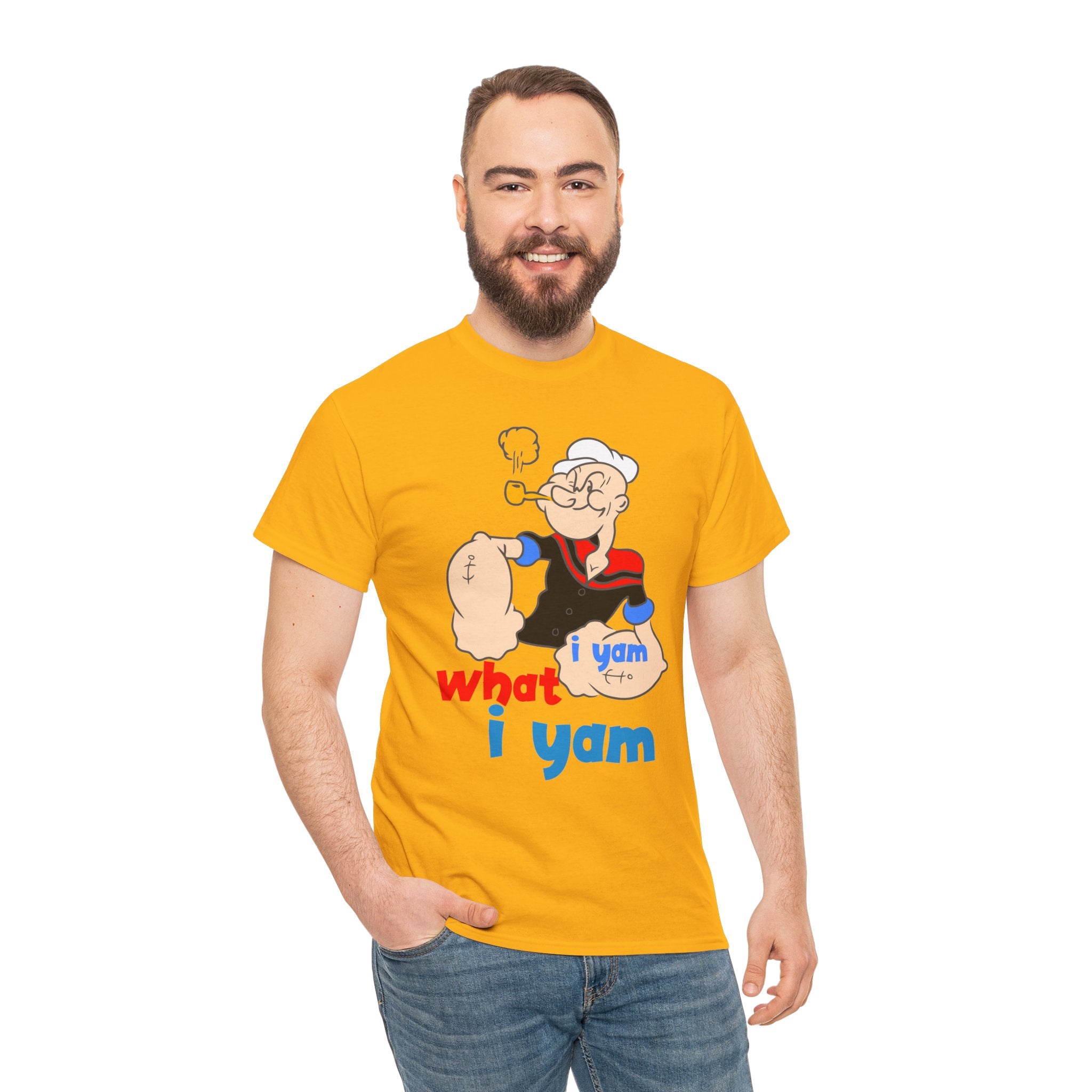 Popeye "I Yam What I Yam" Graphic Tee — Retro Cartoon Sailor Humor T-Shirt