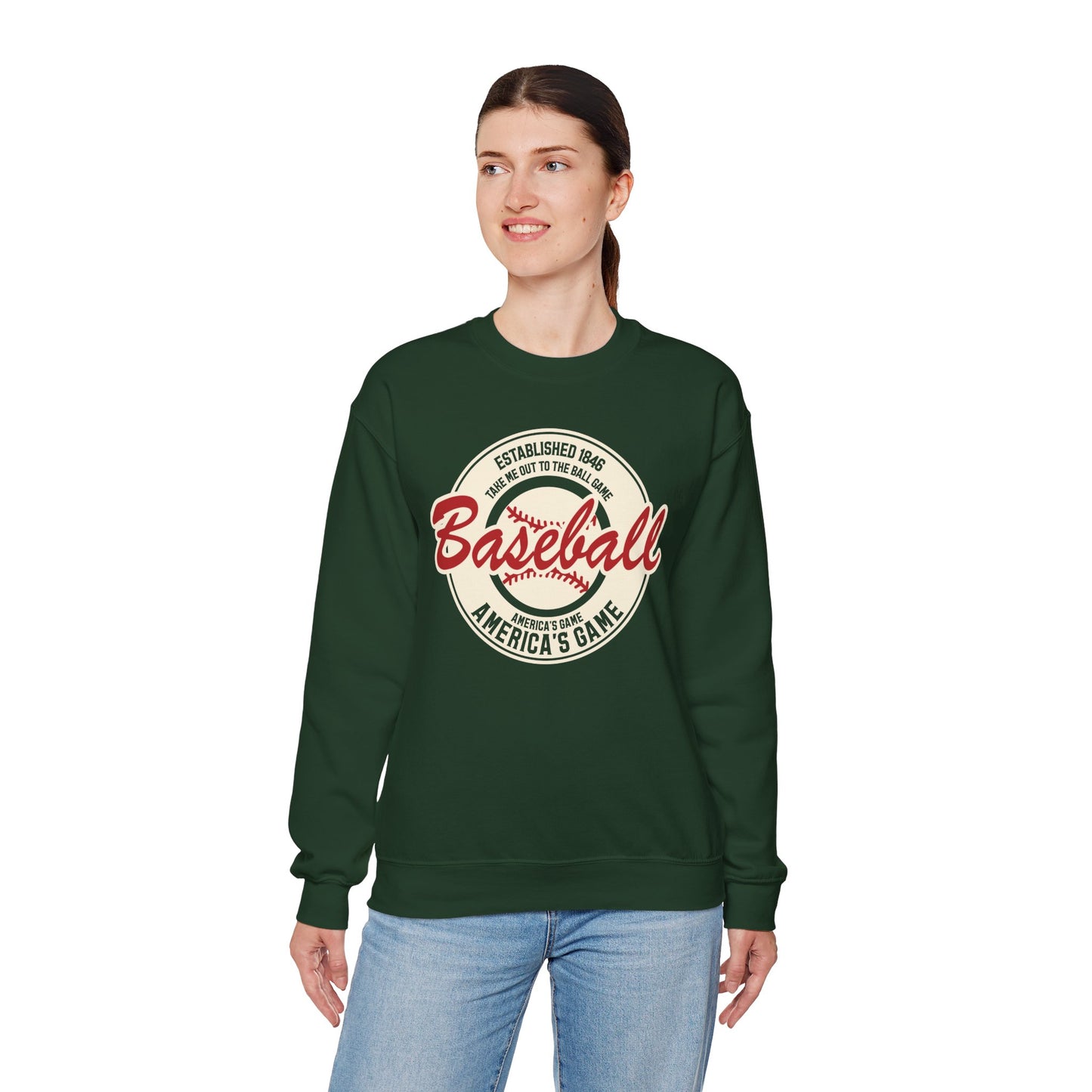Vintage America's Game Sweatshirt - Classic Baseball Fan Crewneck