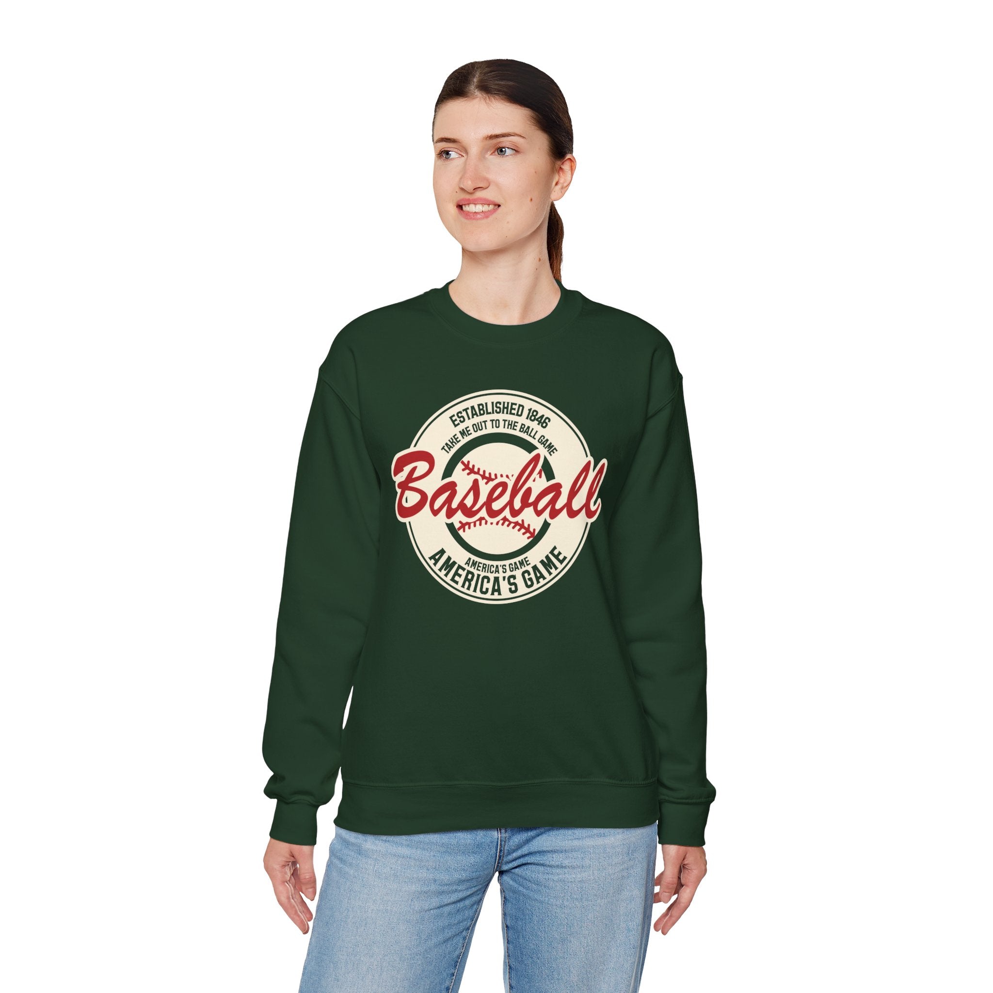 Vintage America's Game Sweatshirt - Classic Baseball Fan Crewneck