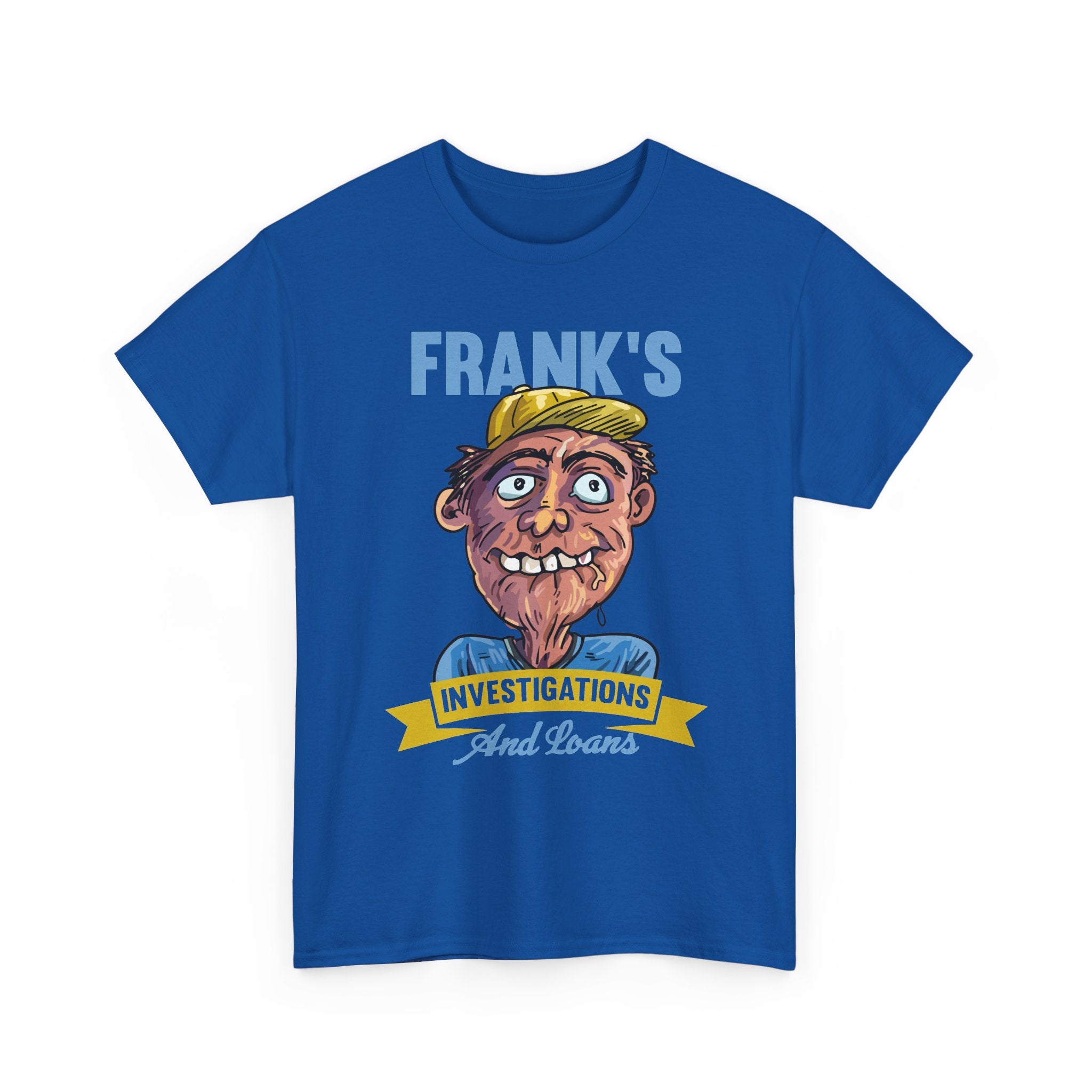 Frank's Investigations and Loans Funny Retro Character Vintage Humor Graphic T- Shirt